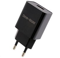 Сетевой адаптер питания Dos-Gold E01 QC 3.0 1USB (черный)