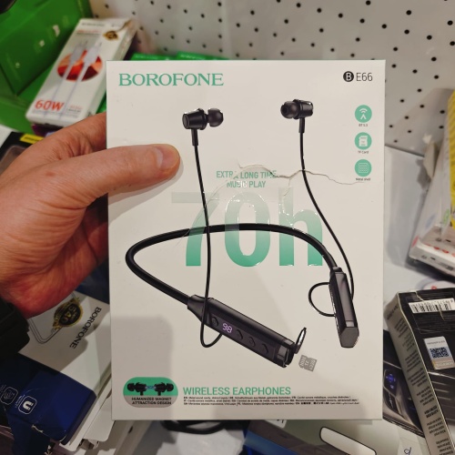 Спортивные наушники Bluetooth BOROFONE BE66 (черный) мятая упаковка