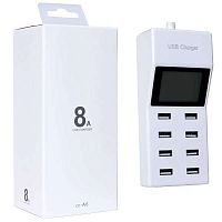 Сетевое зарядное устройство HUB-801 8USB Ports+LCD Fast Charger