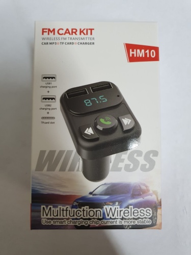 Автомобильный FM-трансмиттер HM10 Bluetooth (черный)