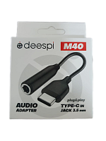 Переходник Deespi M40 TypeC - Aux 3.5 (черный)