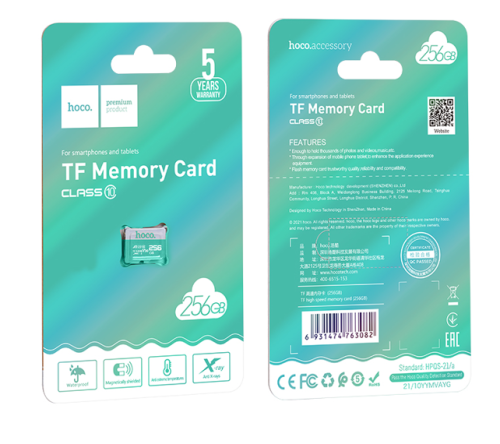 Micro SDHC карта памяти HOCO 256ГБ Class 10
