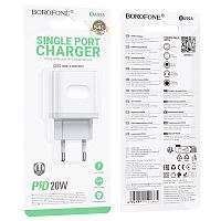 Сетевой адаптер питания BOROFONE BA99A PD 20W (белый)