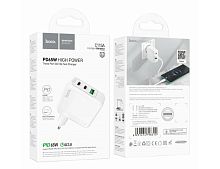 Сетевой адаптер питания HOCO C115A PD 65W + QC 3.0 2C1A (белый)