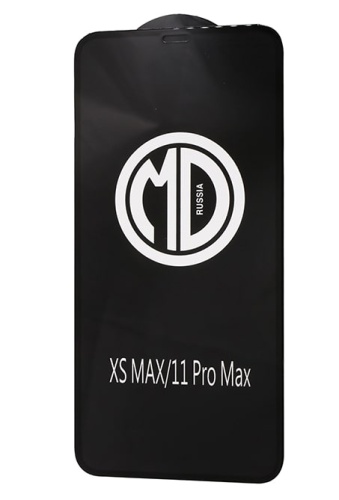 Защитное стекло утолщенное MD iPhone XS Max/11 Pro Max (черный) тех.упаковка