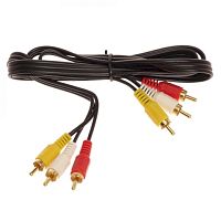 Кабель соединительный 3RCA на 3RCA AV09 (черный) 1.2м