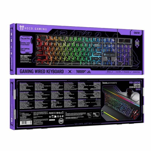 Клавиатура проводная мгровая HOCO GM701 USB (черная)
