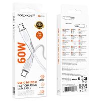 Кабель TypeC - TypeC BOROFONE BX119 60W (белый) 1м, мятая упаковка
