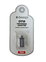 OTG переходник Deespi T01 Type-C на USB (серебро)