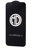 Защитное стекло утолщенное MD iPhone 13/13 Pro/14 6.1" (черный) тех.упаковка