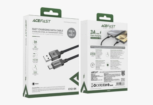 Кабель USB - TypeC ACEFAST C12-04 (черный) 1.2м