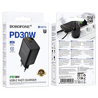 Сетевой адаптер питания BOROFONE BA97A PD30W LCD (черный)