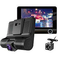 Автомобильный видеорегистратор 504 HD + 2 камеры (черный)