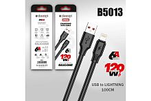 Кабель USB - Lightning DEESPI DS56 Silicone 120W (черный) 1м
