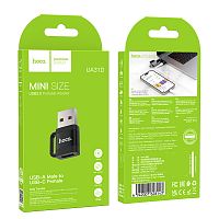 Переходник HOCO UA31D USB папа - Type C мама (черный)