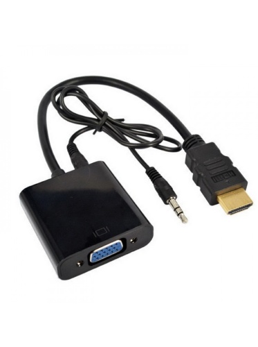 Адаптер HDMI to VGA + audio (черный) 15см