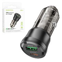 Автомобильный адаптер питания BOROFONE BZ25 PD 38W +QC3.0 (черный)