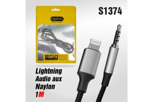 Аудио Адаптер UGETUS UG05 Lightning - 3.5mm AUX (черный)