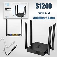 Wi-Fi Роутер LP-LINK WR850 N300, 2.4ГГц, 4 порта LAN (черный)