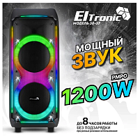 Колонка 10" (30-37 CRAZY BOX 1200) динамик 2шт/10" черная ElTRONIC с TWS