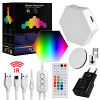Светодиодный светильник RGB соты 12 шт с пультои и Wi-Fi