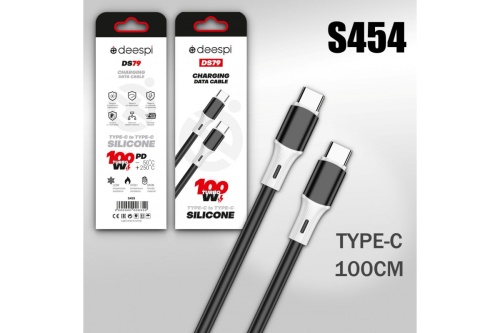 Кабель TypeC - TypeC DEESPI DS79 Silicone 100W (черный) 1м