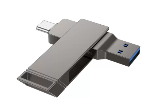 USB карта памяти HOCO UD15 64ГБ USB 3.2 + Type-C (серый)