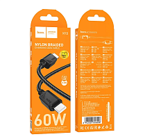 Кабель TypeC - TypeC HOCO X113 60W (черный) 1м