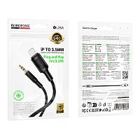 Аудио Адаптер BOROFONE BL25A Lightning - 3.5mm AUX (черный)