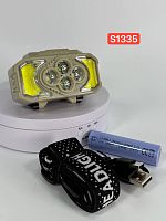 Налобный Светодиодный фонарь HX815 2XPE+SMD+COB (S1335)