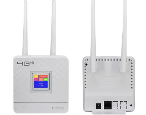 Wi-Fi роутер CPF903 LCD с сим картой LTE 4G, 2 антены 300Mbps (белый)