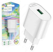 Сетевой адаптер питания HOCO C109A QC3.0 (белый)