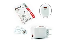 Сетевой адаптер питания MRM XQ10 QC3.0 5V/3.1A 18W 1USB + кабель Type-C 1м (белый)