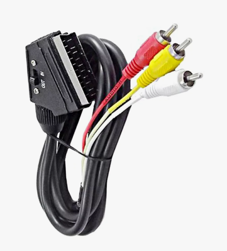 Кабель соединительный SCART to 3RCA SK16 (с переключателем) 1.5м