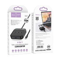 USB Hub Port HOCO HB31 Easy 4-in-1 converter (Type-C to USB2.0*4) 0.2M